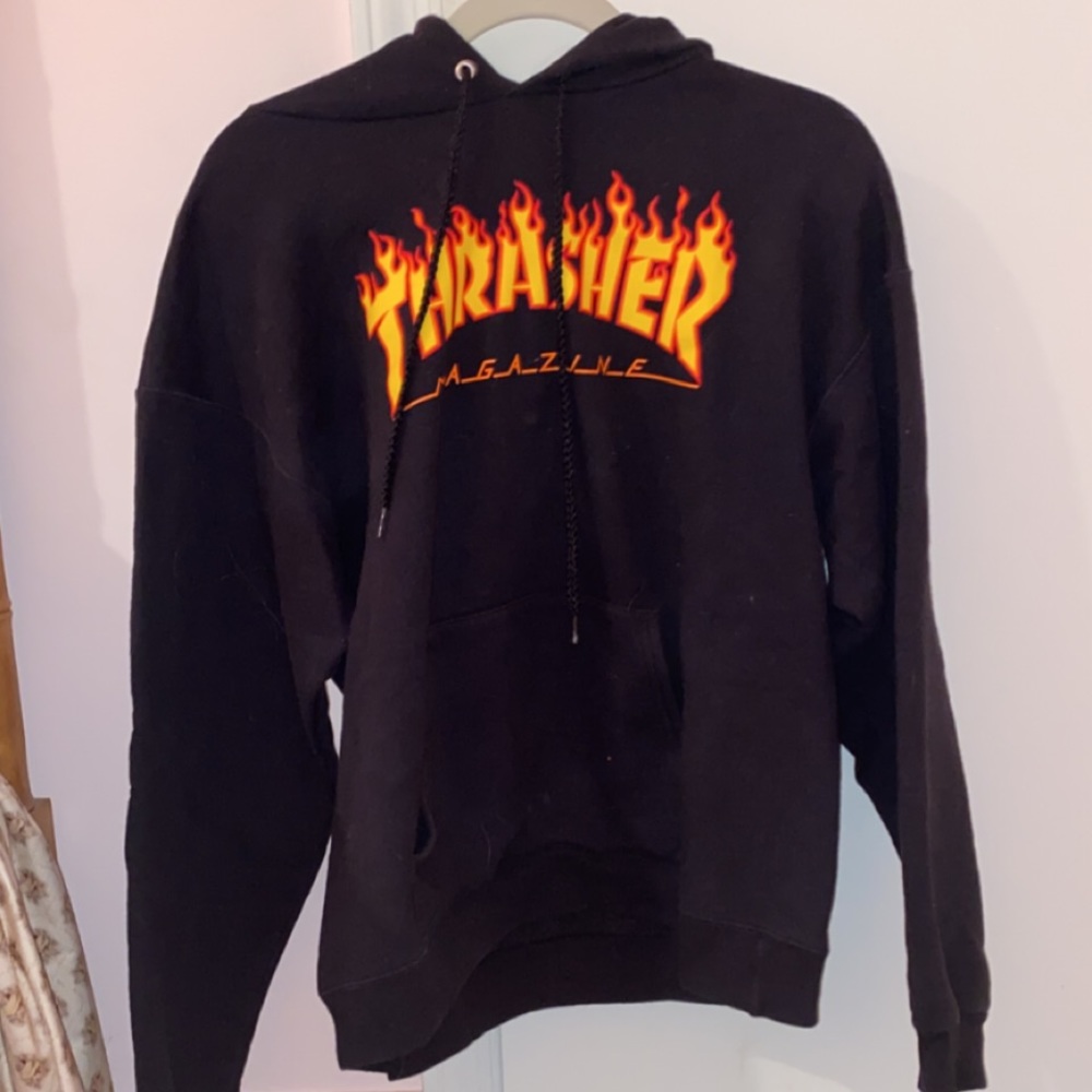 Black “Thrasher” hoodie